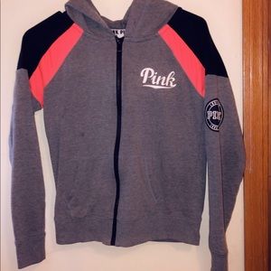 victoria secret pink zip-up sweatshirt